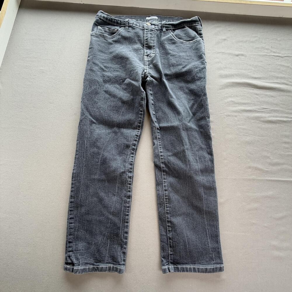Tom James Blue Delta Jeans Mens 32x26 Gray Charcoal Wash Straight Leg Denim